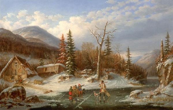 Cornelius Krieghoff Winter Landscape Laval oil painting image